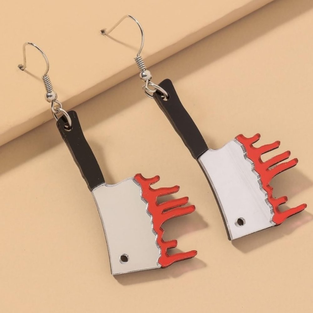 Butcher knife goth MFM earrings murderino